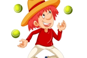 A Man Juggling on White Background illustration