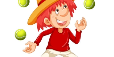 A Man Juggling on White Background illustration